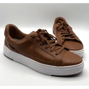 KIZIK Vegas Sneakers Size Men's 6.5/Women's 8 Chestnut Leather Lace Up Shoes